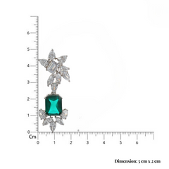 Silver Zircon Green Classy Earrings