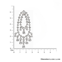 Silver White Zircons Chandelier Earrings