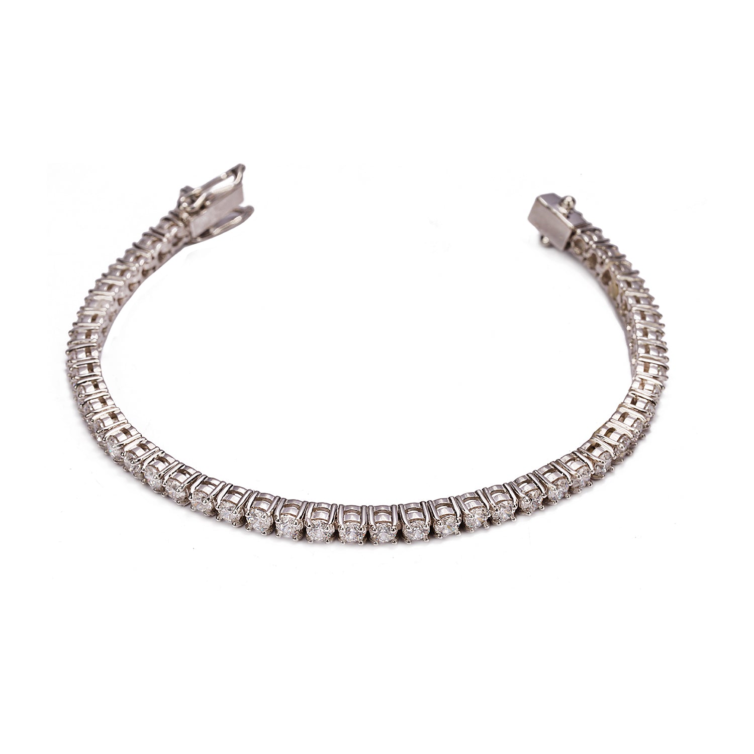 Silver Evergreen Tennis Diamond Bracelet (Medium)