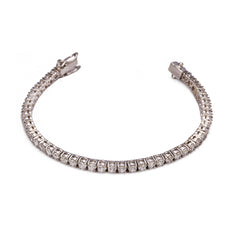 Silver Evergreen Tennis Diamond Bracelet (Medium)