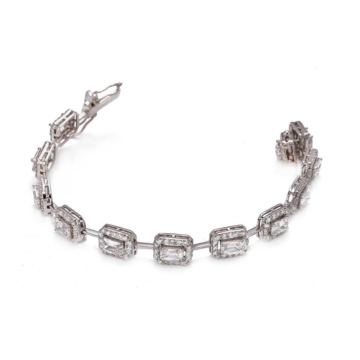 Silver Fascinating Emerald Zircon Loose Tennis Bracelet