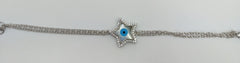 Silver Star Shaped Evil Eye Zircon Bracelet