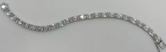 Silver Emerald Cut Zircon Eternity Tennis Bracelet