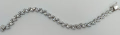 Silver Criss Cross Pear Zircon Bracelet