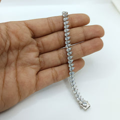 Silver Elegant Pear Shaped Loose Tennis Bracelet