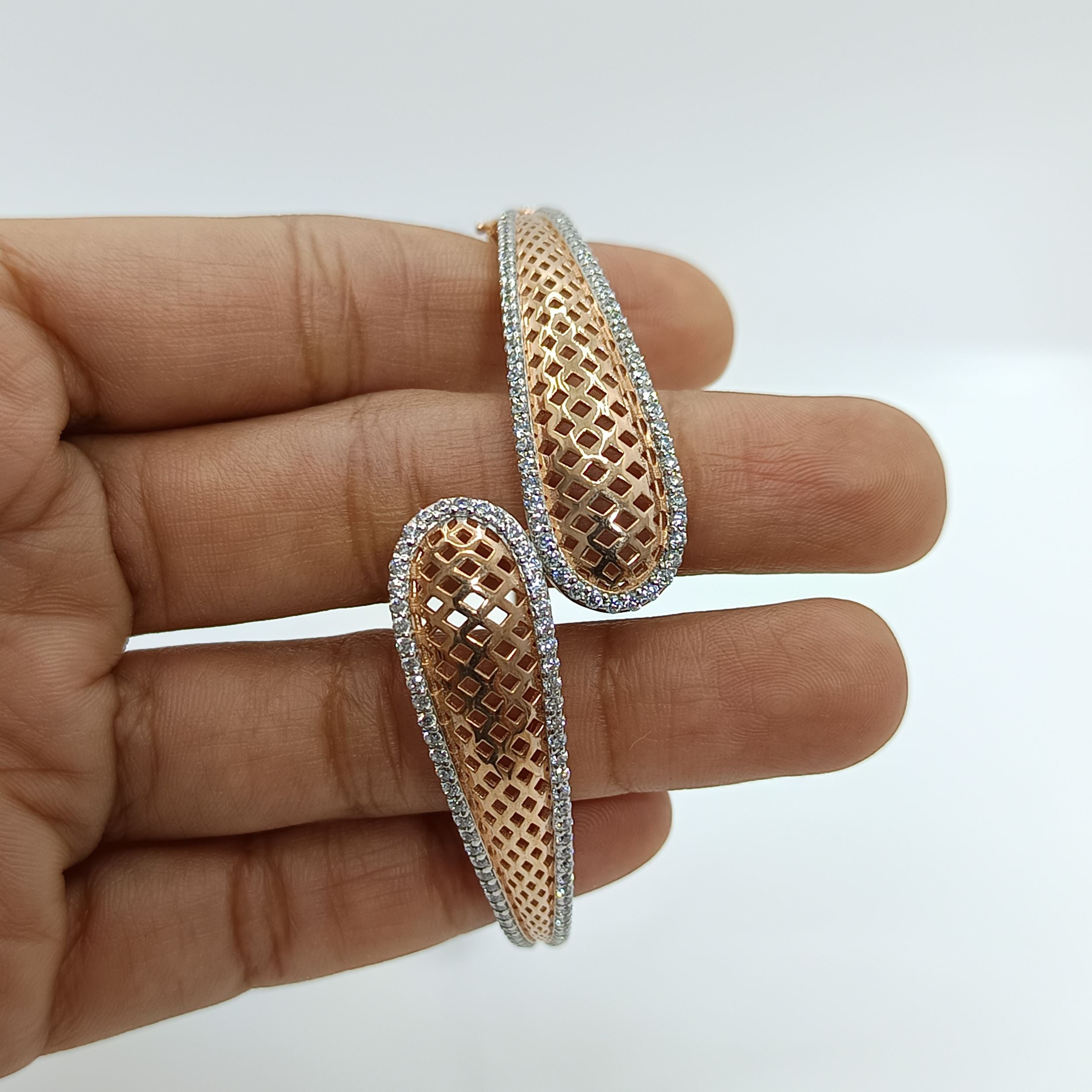 Silver Enchanting Rose Gold Netted Bracelet