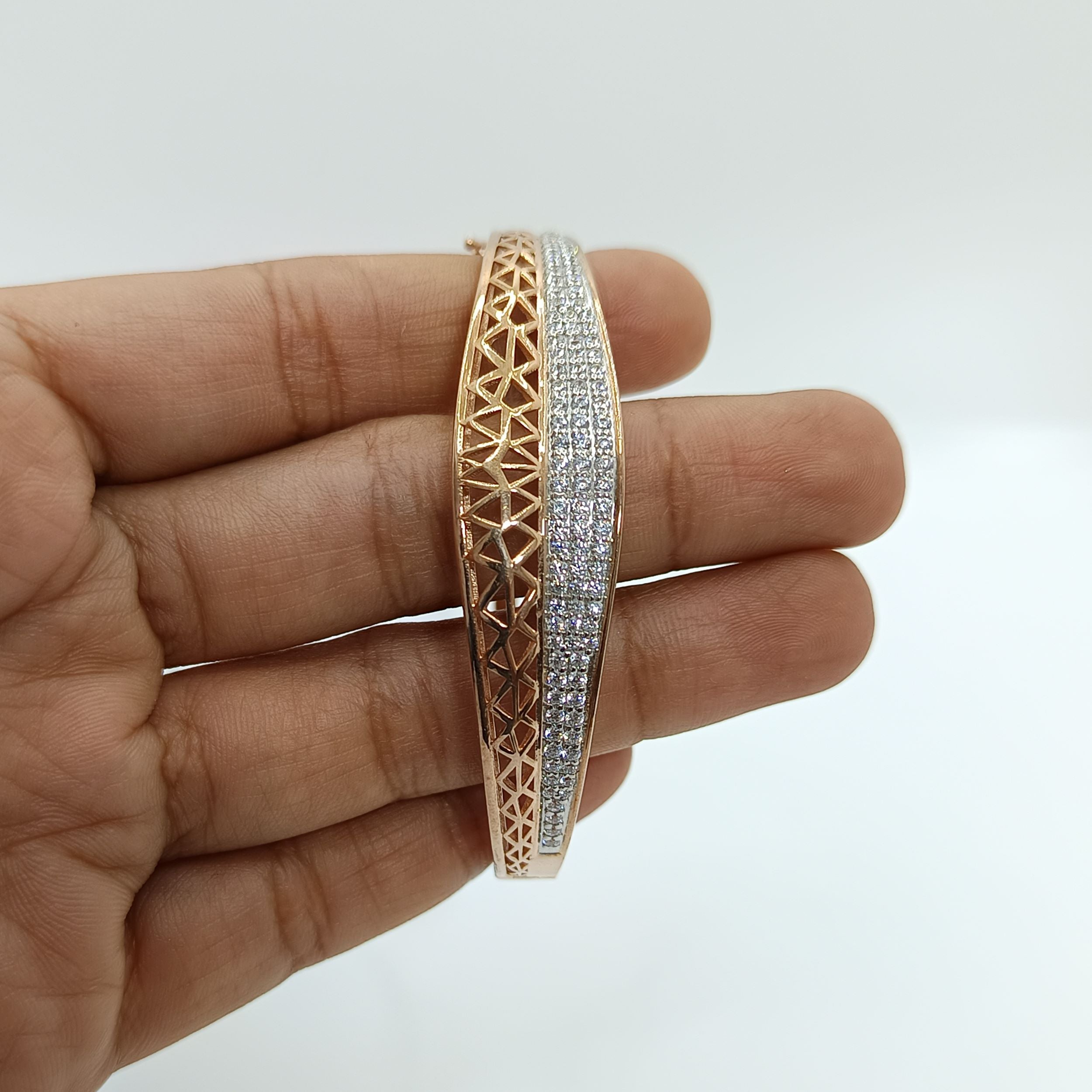 Silver Timeless Rose Gold with Jali Bracelet