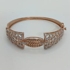 Silver Stylish Rose Gold Stiff Bracelet