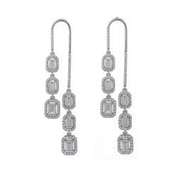 Silver Sassy Emerald Cut Zircon Earrings