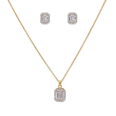 WTJ Percival 925 Sterling silver Diamond Pendant Set