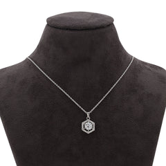 WTJ Pierre 925 Sterling silver Diamond Pendant Set