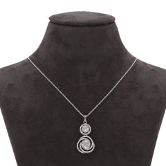 WTJ Orson 925 Silver Diamond Pendant Set